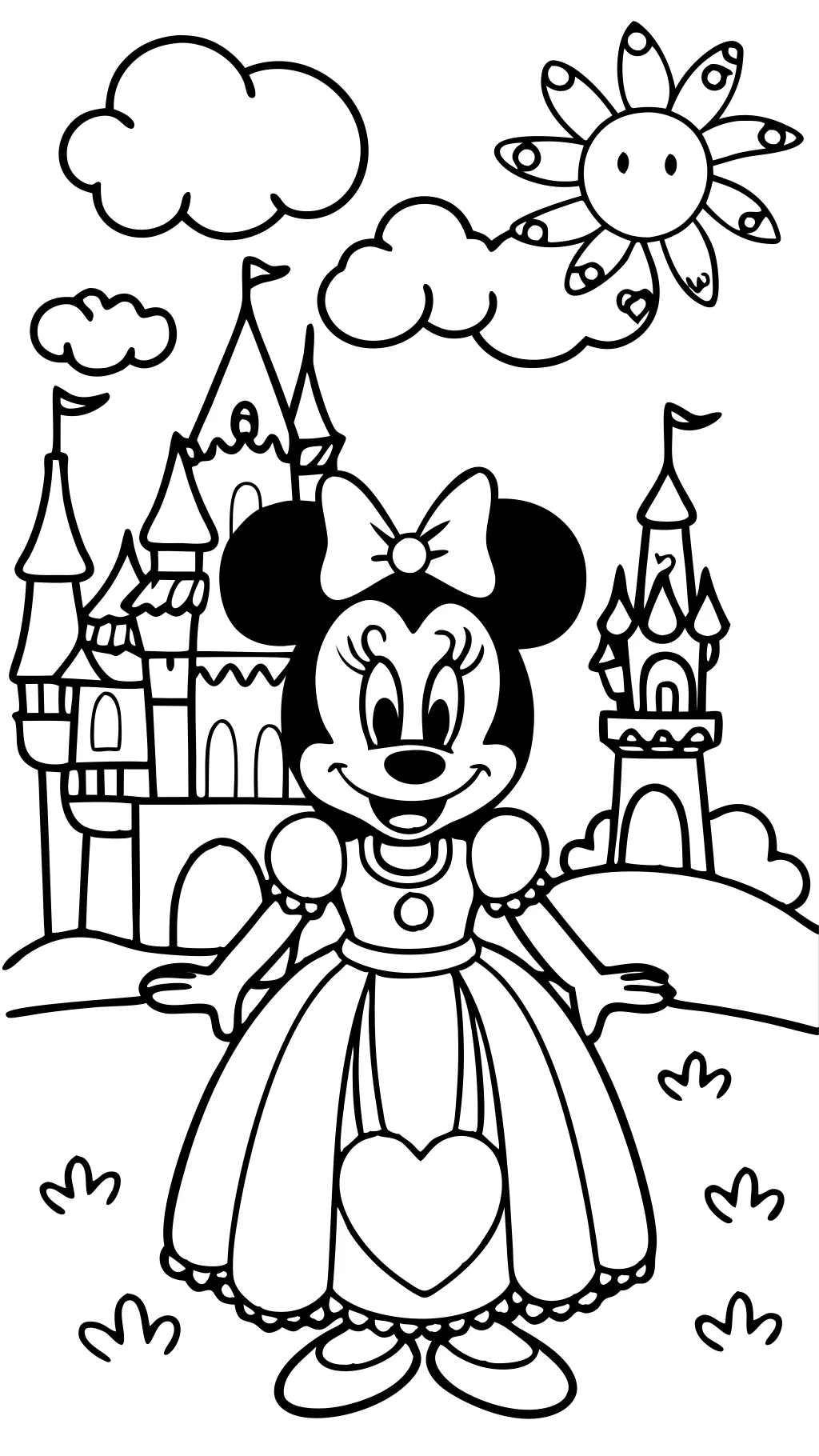 princesa Minnie para colorear